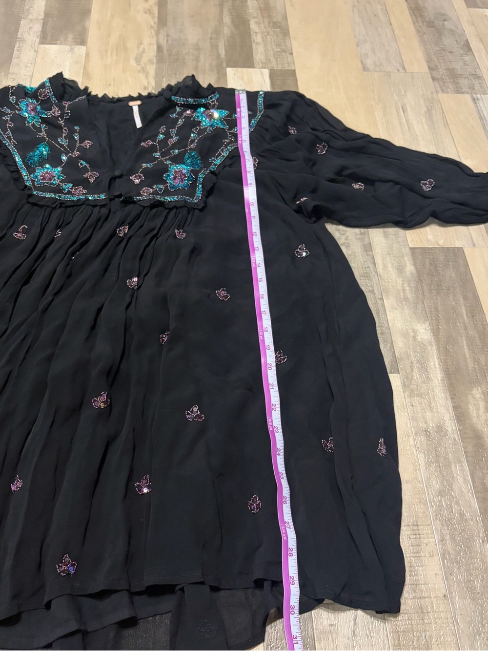 Free People Bali Golden Sun Dress Black Medium Rare - Picture 5 of 6